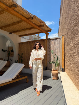 PORTOFINO EMBROIDERY SET – Cotton Shirt & Trousers Set