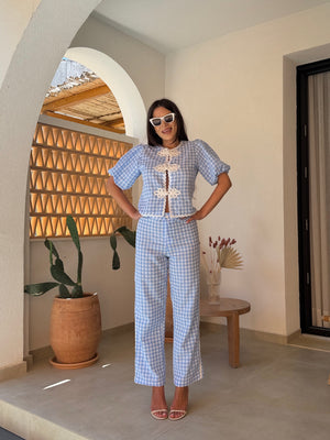 AMÉLIE BLUE SET – Shirt & Trousers Set