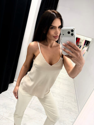 Satin V-Neck Cami Top