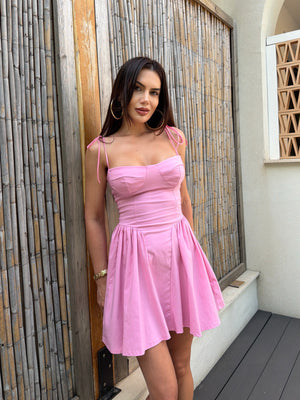 CORSET FLARE MINI DRESS