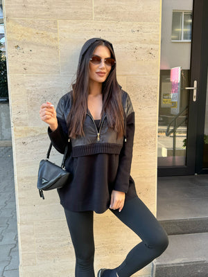 Oversized Hooded Zip Vest