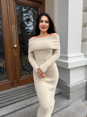 NOVA CURVE NUDE – bodycon dress in beige