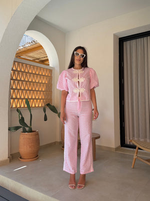 AMÉLIE PINK SET – Shirt & Trousers Set