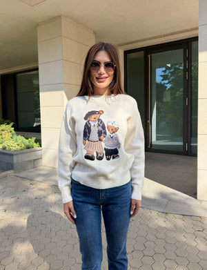 TEDDY DUO – sweater with appliqué