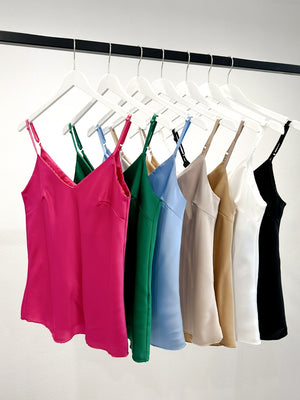 Satin V-Neck Cami Top