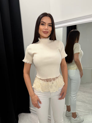 SOFT LACE RIB TOP