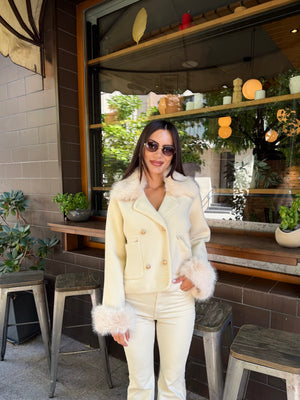 LUXE FUR CARDIGAN – Cardigan with Fluffy Collar and Cuffs