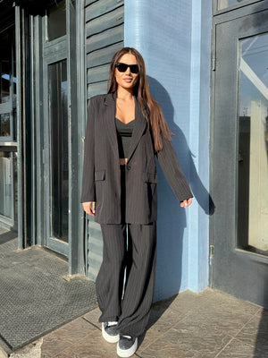 Pink Pinstripe Suit Set