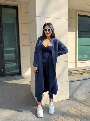 Cozy Luxe Navy – Long Vest