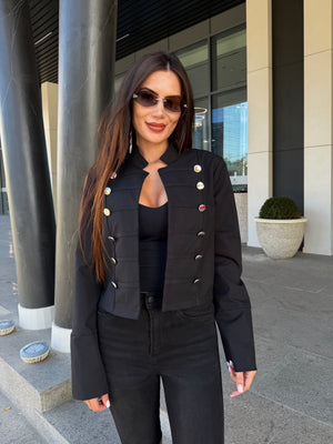 MILITARY JACKET – cropped jacket with metal buttons