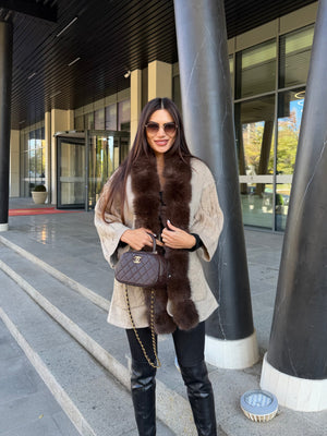 LUXE FUR KNIT CARDIGAN – knitted cardigan with faux fur
