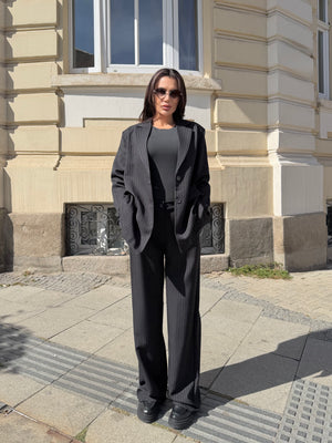 PINSTRIPE BLACK SUIT – blazer and trousers